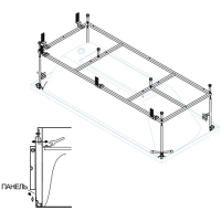 Металлический каркас для акриловой ванны 1550x700 ECO-155-70-MF-R Cezares