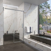 Душевая дверь раздвижная 1600x1950  VN71-160-01-19C4 Цвет профиля Хром Стекло Прозрачное Veconi