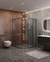 Душевой уголок,полукруглый MOLVENO-R-11-90+20-C-GM-IV 1100x1100x1950 Cezares