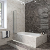 Шторка на ванну складная левая 900x1500 PL73L-90-01-19C4 цвет профиля Хром стекло Прозрачное Veconi