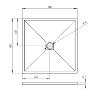 Душевой поддон квадратный 900x900x30 TZW20-90-R1 VECONI