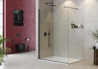 Душевая перегородка.   LIBERTA-L-1-130-C-NERO 1300х1950 Cezares