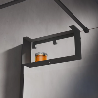 Полка для душевого ограждения чёрный матовый 400*200*121 LF-B-C9 Veconi