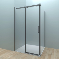 Душевой угол раздвижной прямоугольный 1300х800х1950 RV070-13080PR-01-19C4 Цвет профиля Чёрный Стекло Прозрачное Veconi