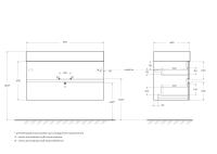 Тумба под раковину подвесная с двумя выкатными ящиками MOLVENO 46  Bianco Ghiaccio MOLVENO 46-100-2C-SO-BG CEZARES